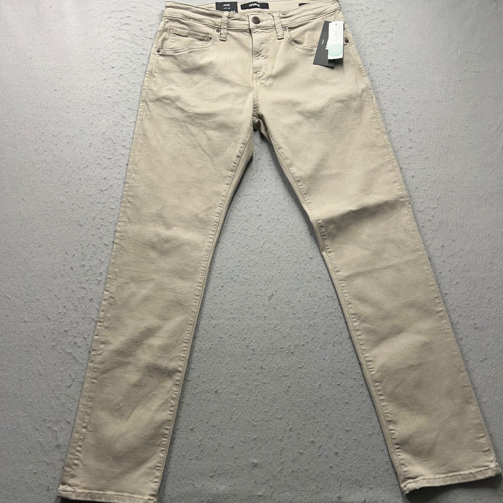 Mavi Jake Slim Leg Jeans Mens 31x32 Stone Washed Comfort Tan Beige NWT 1795